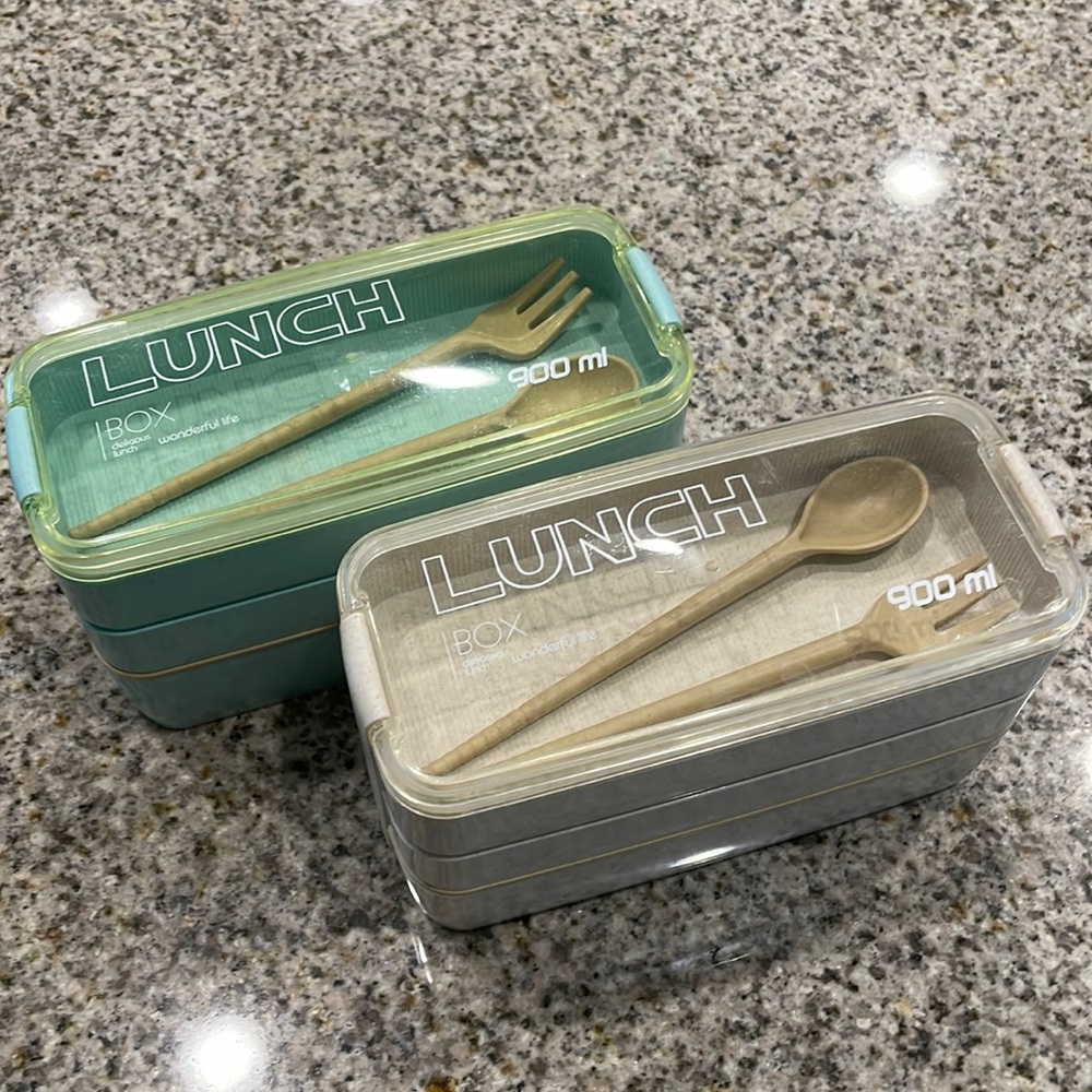 set of 2 bento lunch boxes